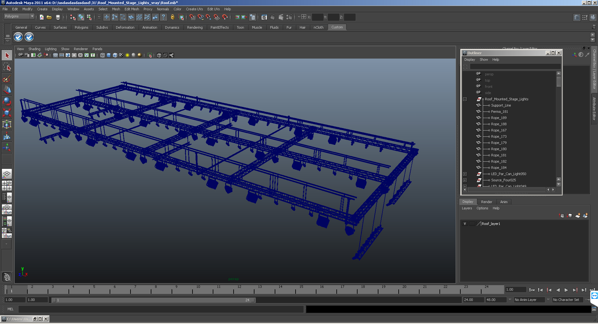 3D model Roof Mounted Stage Lights