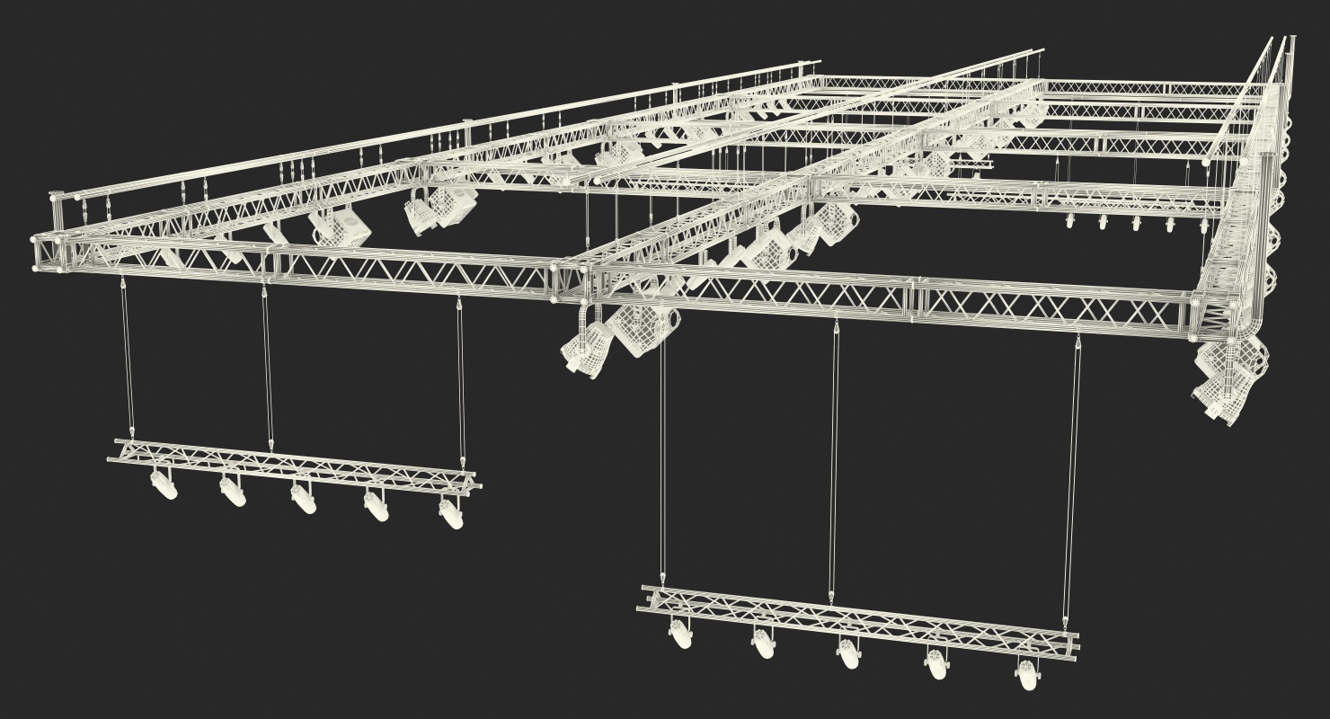 3D model Roof Mounted Stage Lights