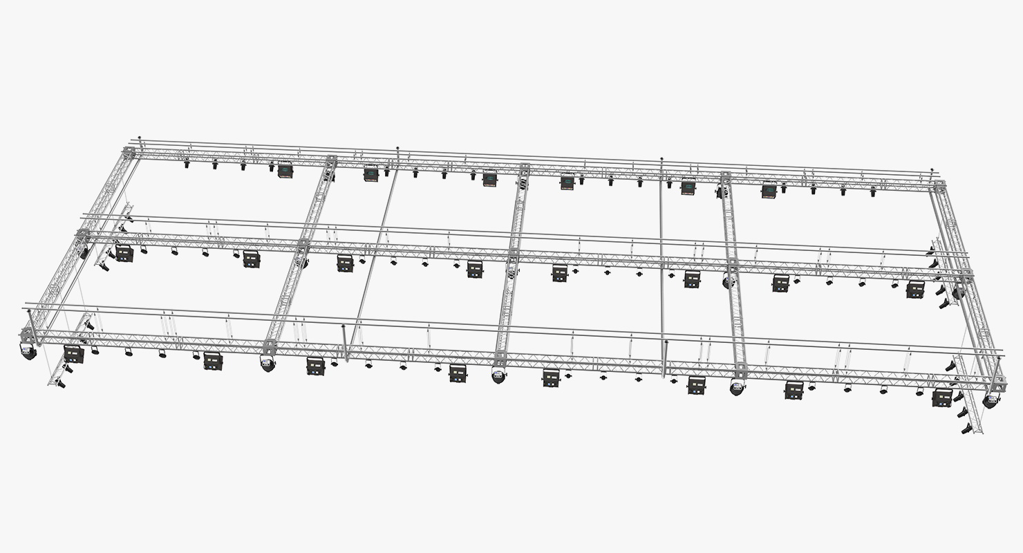 3D model Roof Mounted Stage Lights