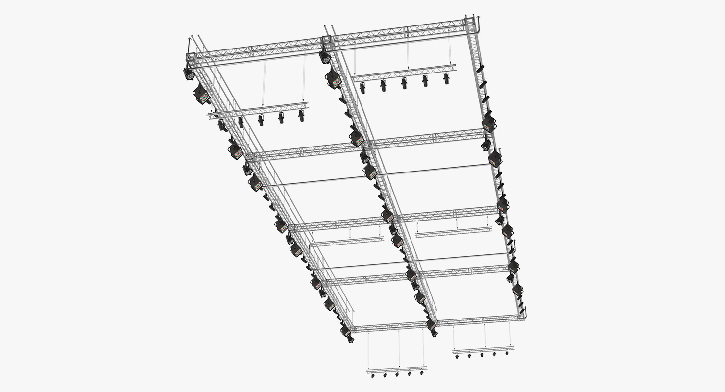 3D model Roof Mounted Stage Lights
