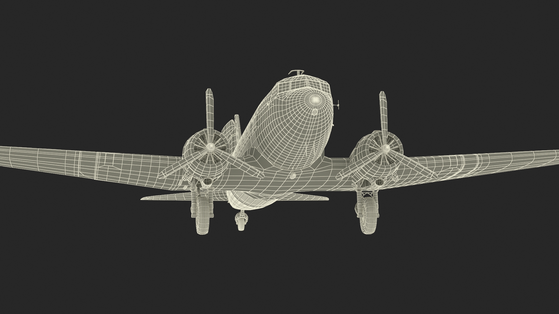 3D WWII Douglas C-47 Skytrain Rigged model