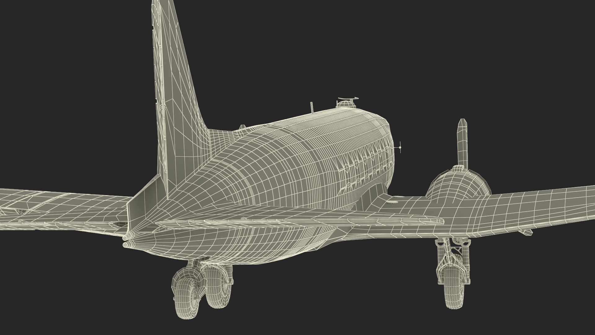 3D WWII Douglas C-47 Skytrain Rigged model