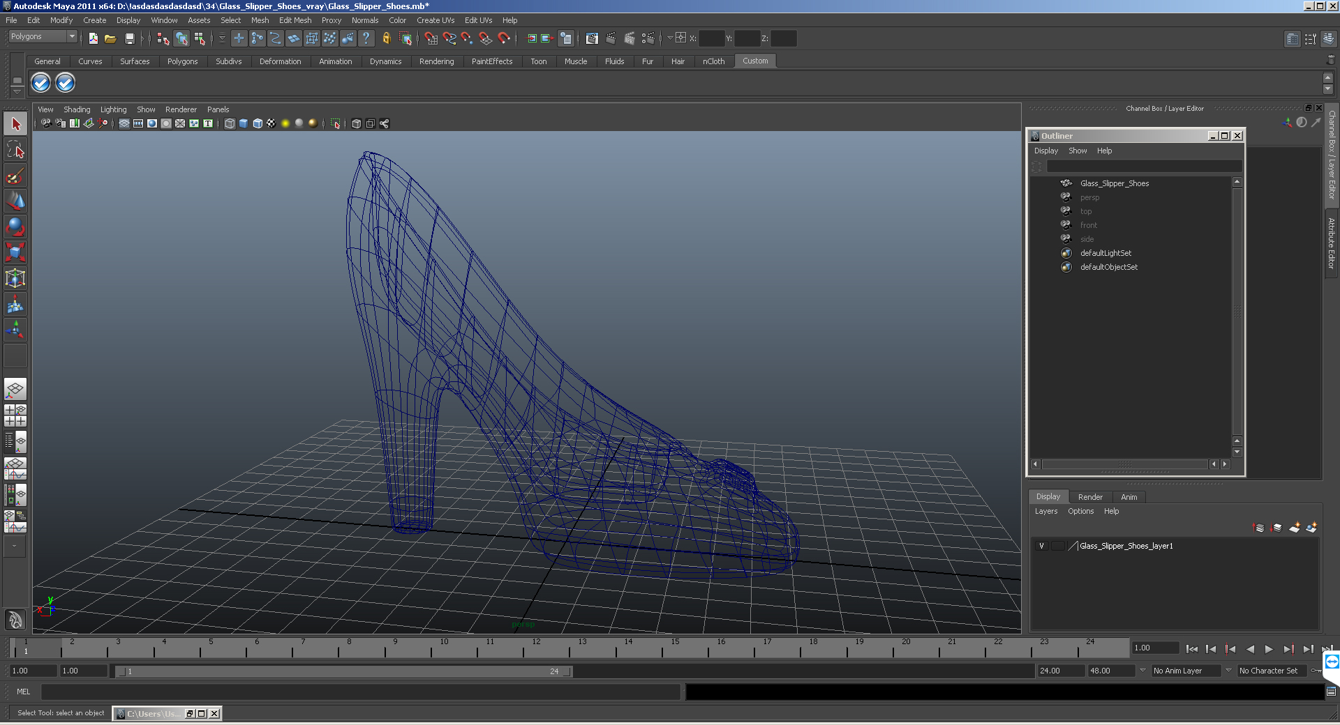Glass Slipper Shoes 3D model
