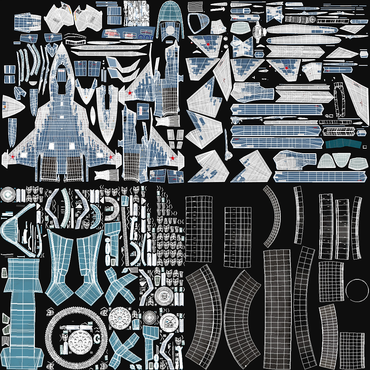 SU 57 Stealth Jet Fighter Pixel Camouflage 3D