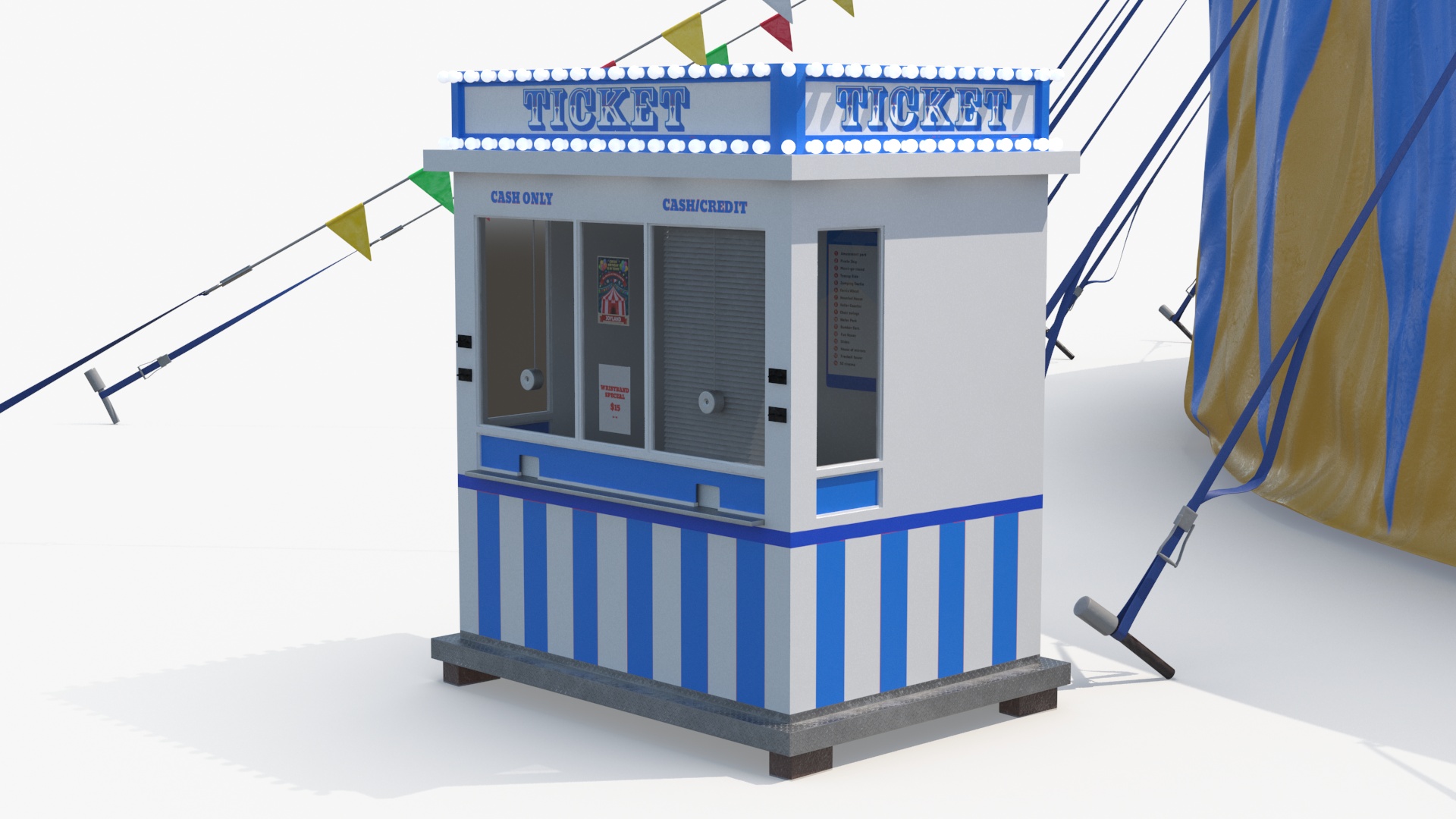 Circus Tent with Ticket Booth 3D model