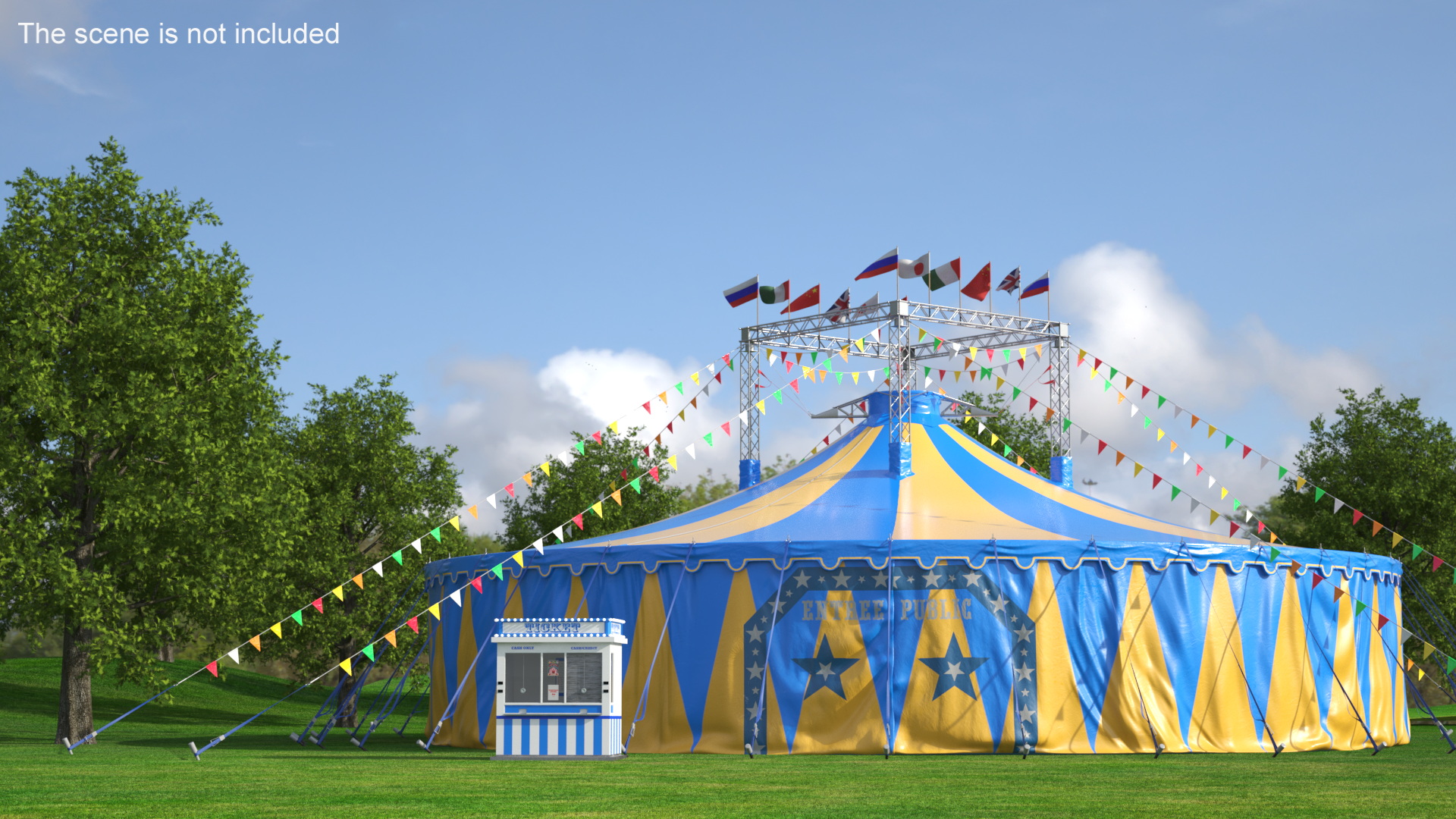 Circus Tent with Ticket Booth 3D model