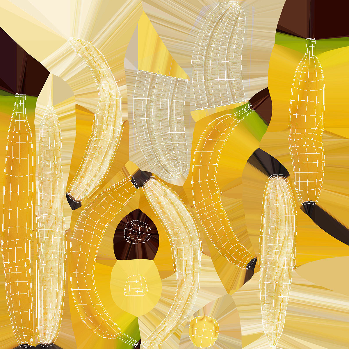 3D Banana Peeled model
