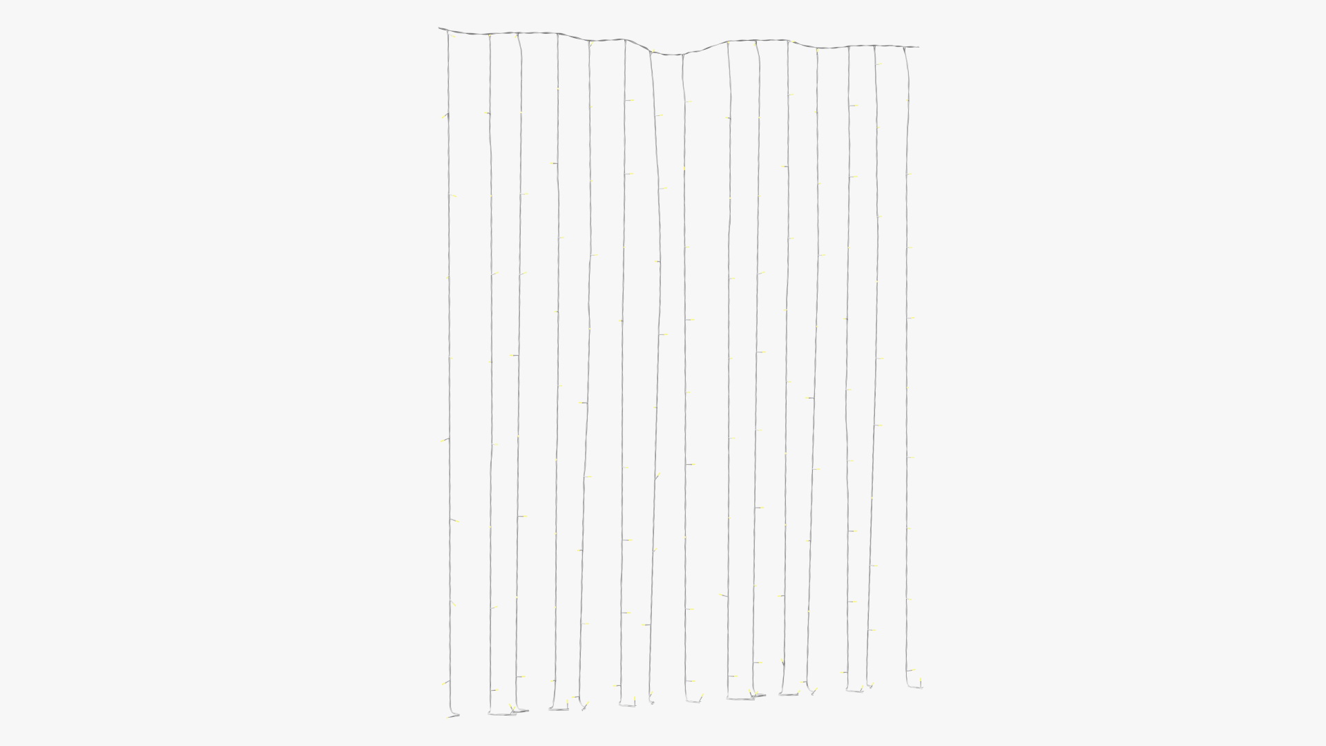 Curtain String LED Lights Yellow 3D