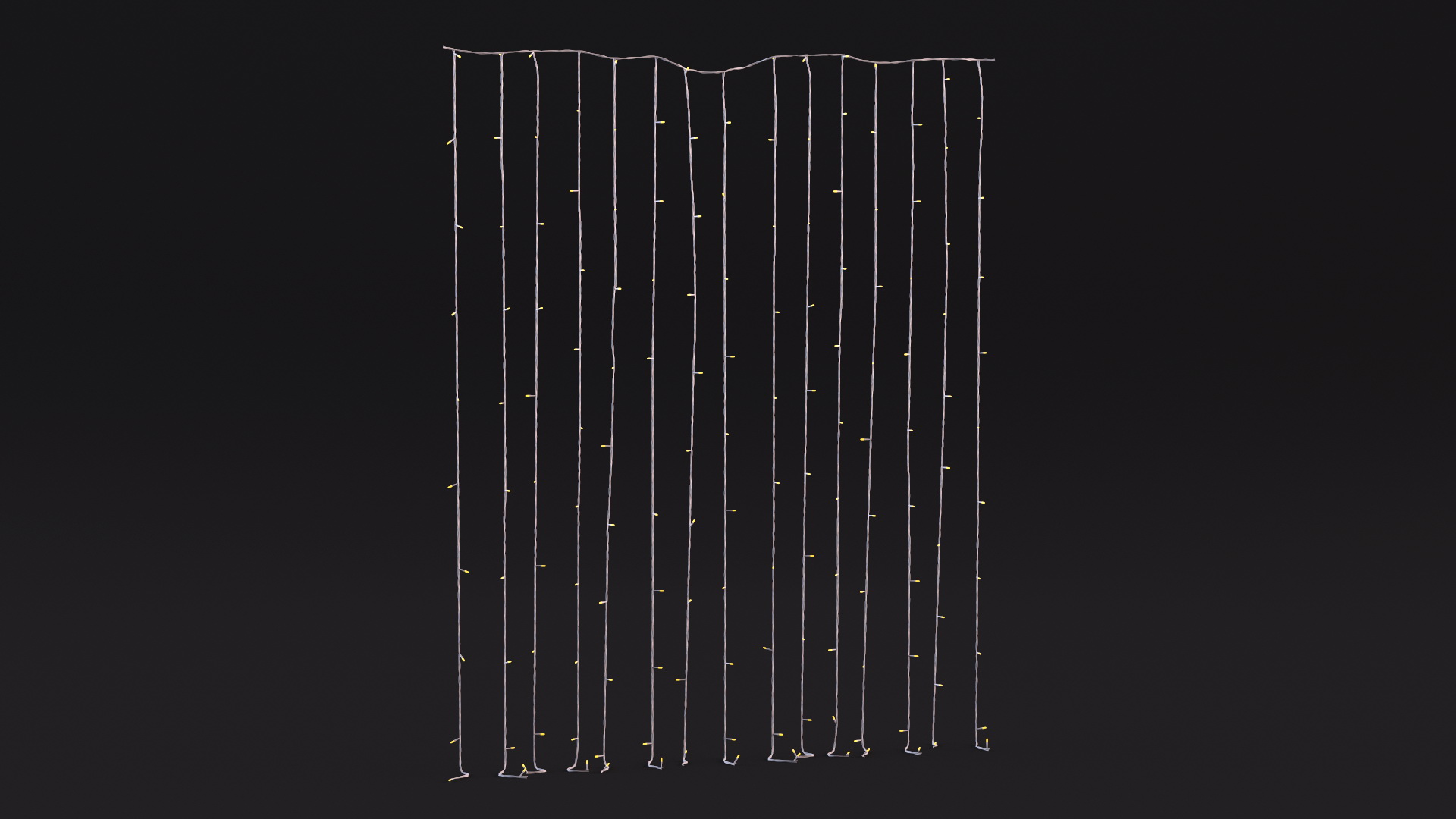 Curtain String LED Lights Yellow 3D