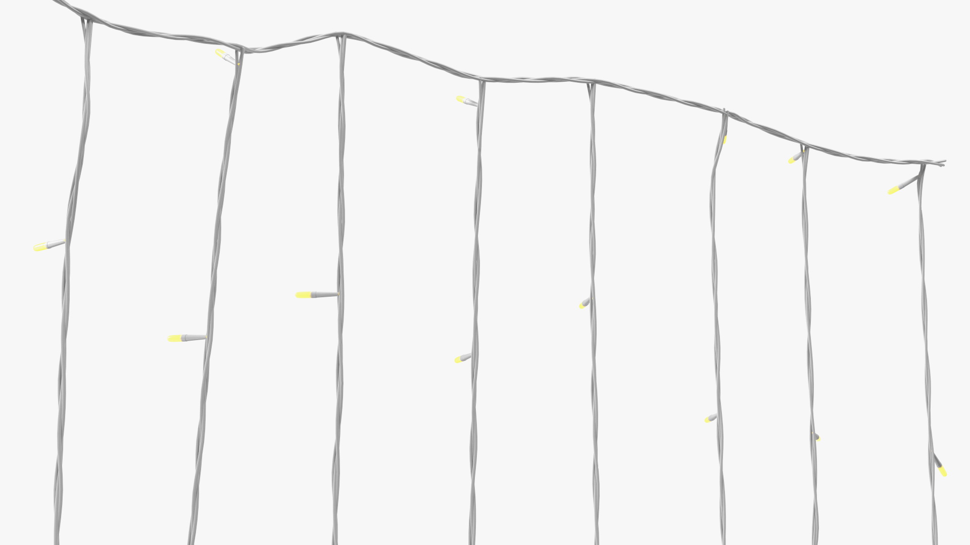 Curtain String LED Lights Yellow 3D