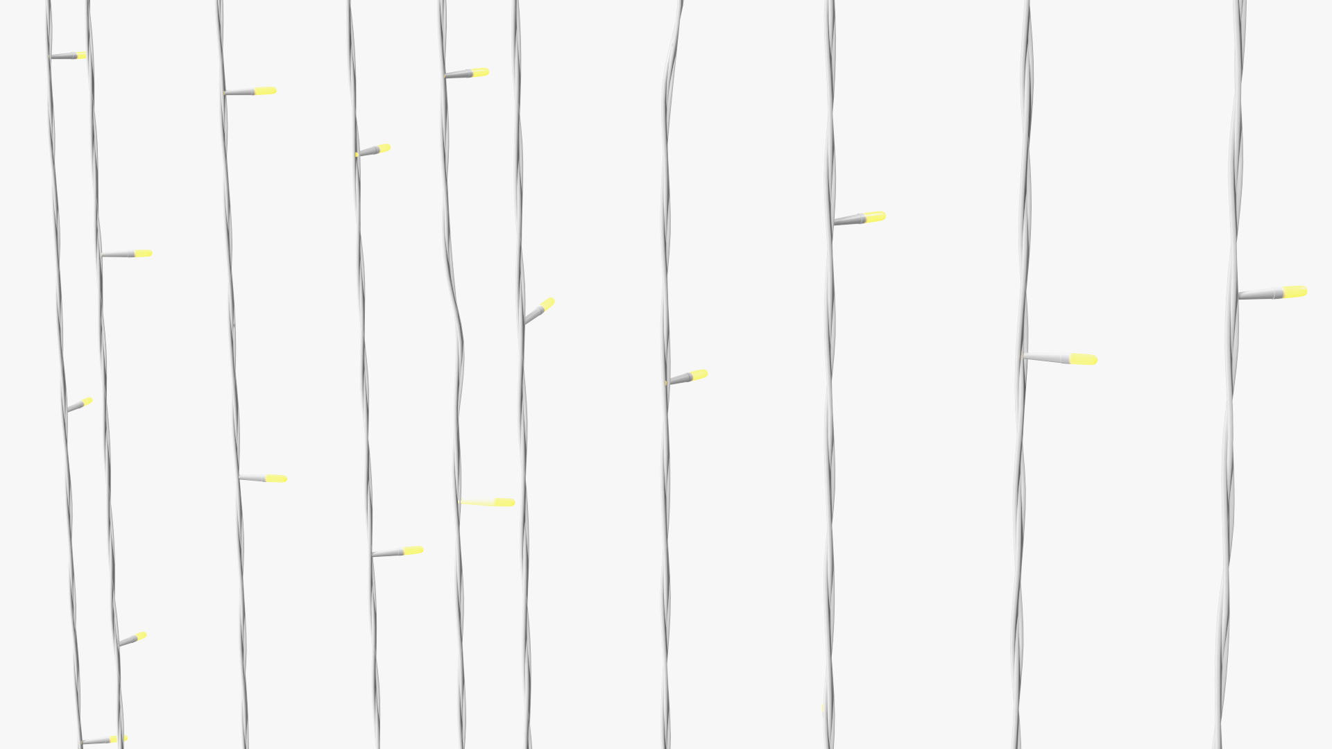 Curtain String LED Lights Yellow 3D