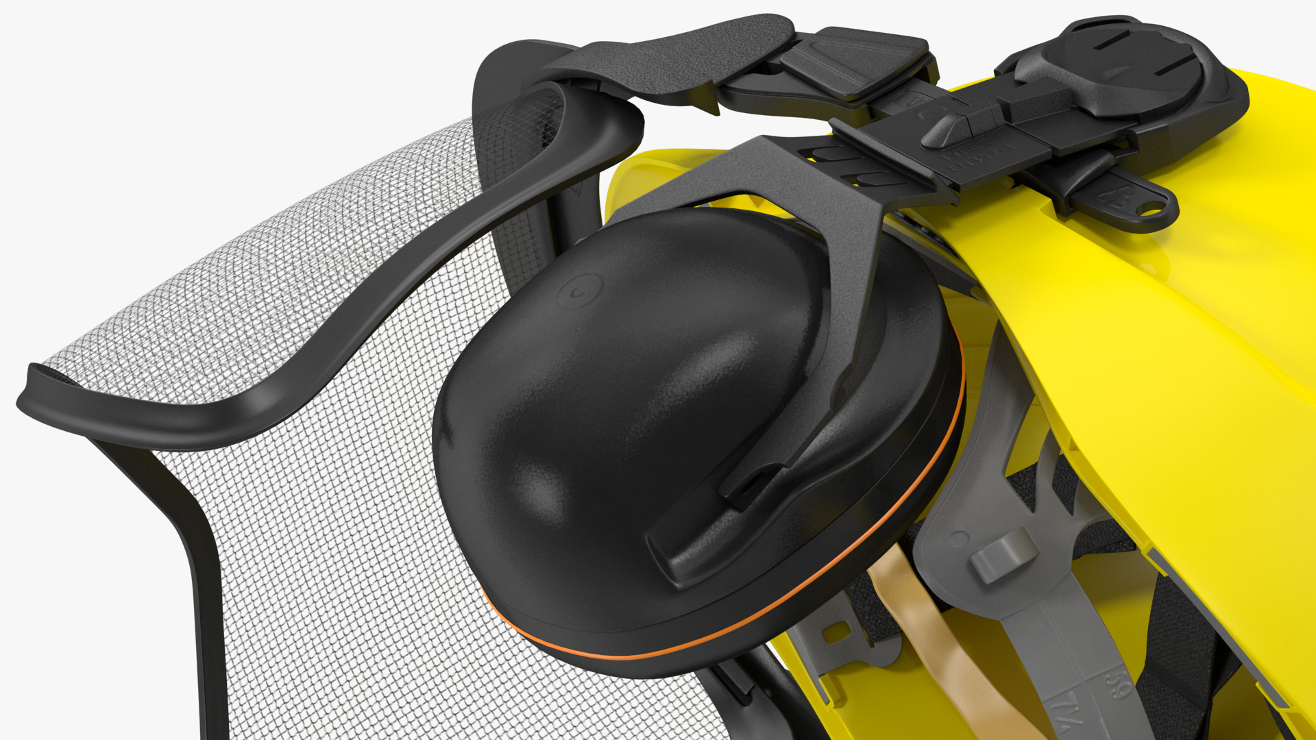 3D Yellow Orange Helmet Protect Head model