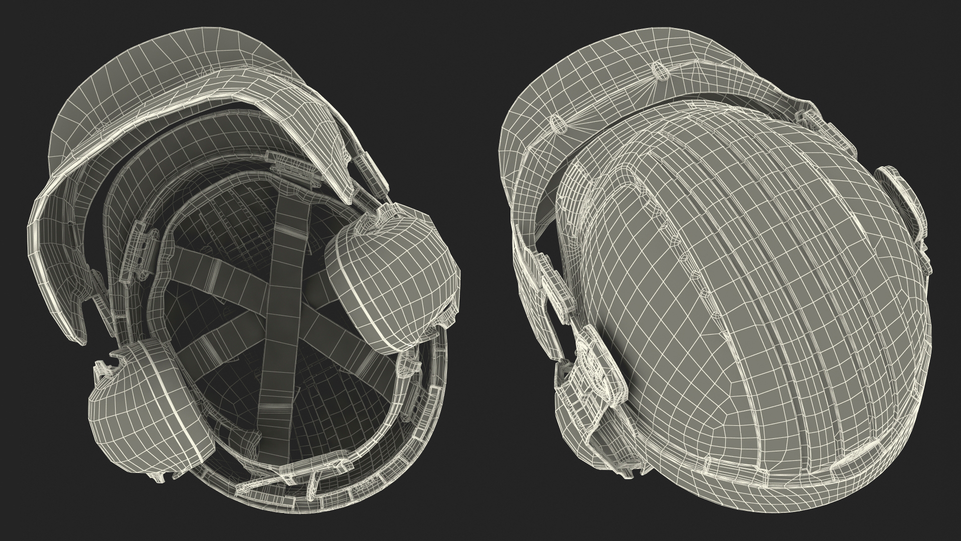3D Yellow Orange Helmet Protect Head model