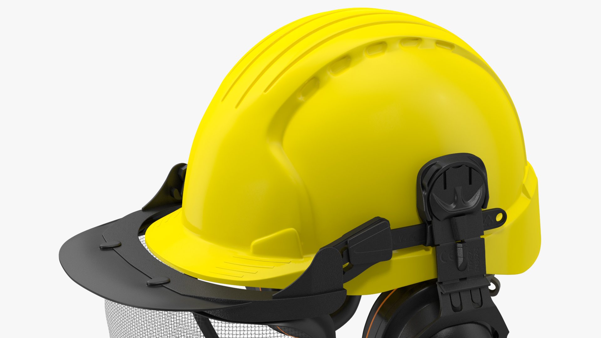 3D Yellow Orange Helmet Protect Head model