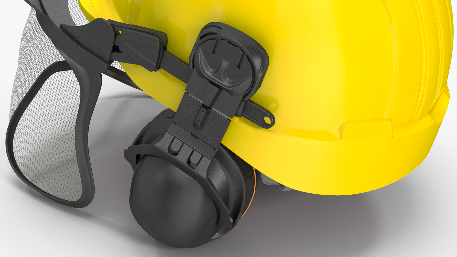 3D Yellow Orange Helmet Protect Head model