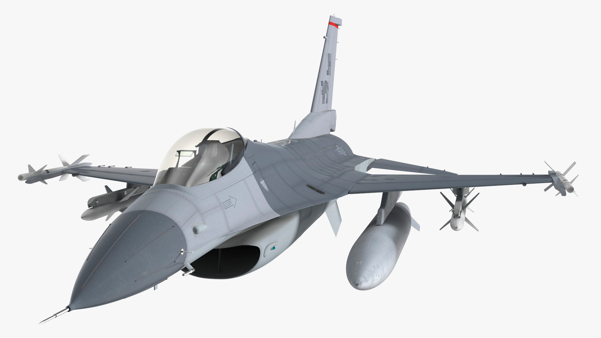 3D Fighter F-16 with Missile Launcher LAU-129 Rigged for Maya model