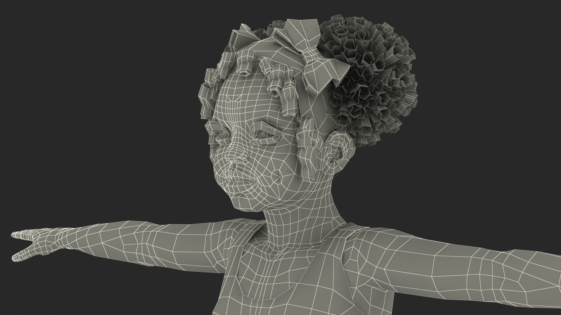 Black Child Girl Beach Style Rigged for Modo 3D model
