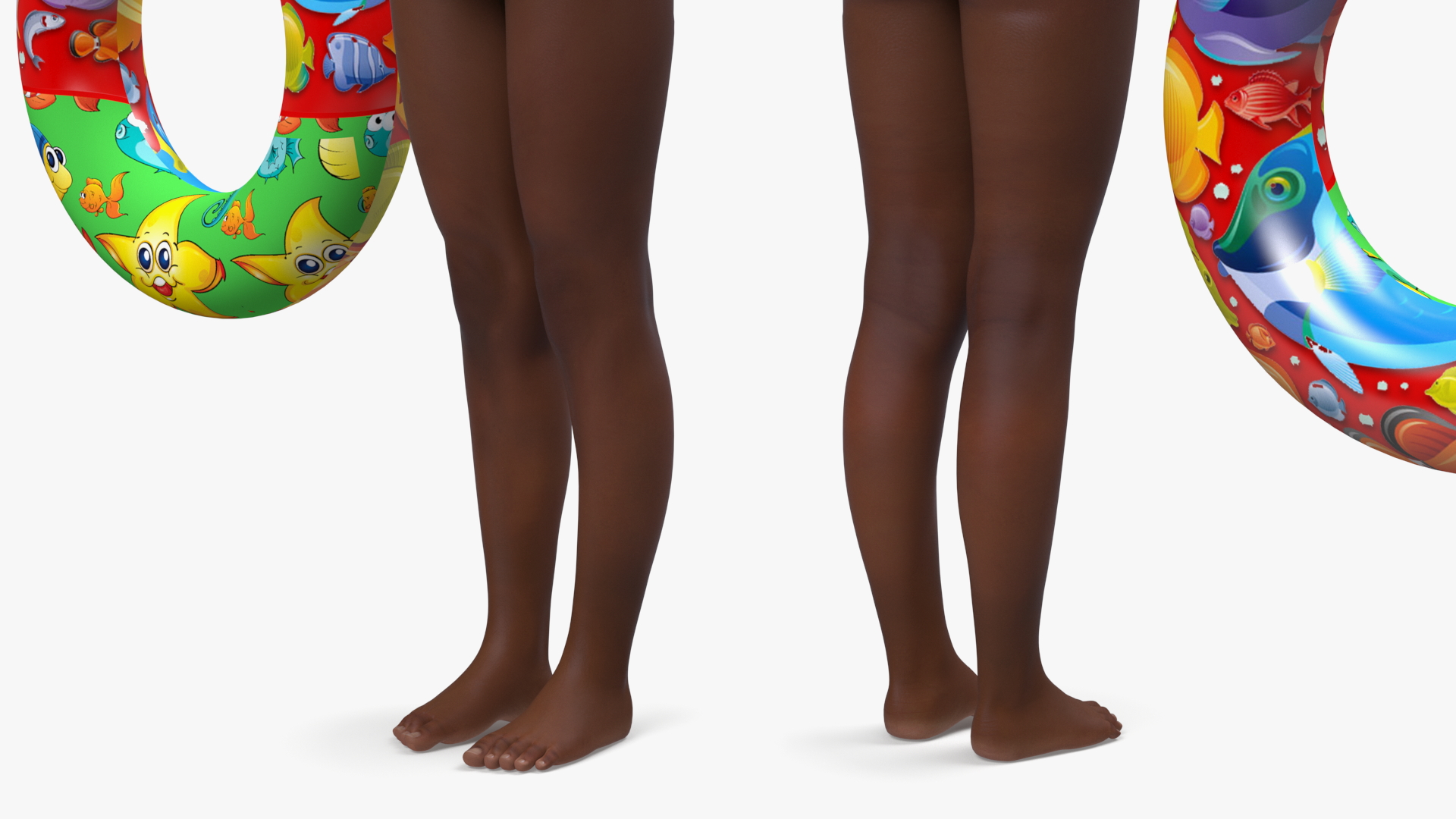 Black Child Girl Beach Style Rigged for Modo 3D model