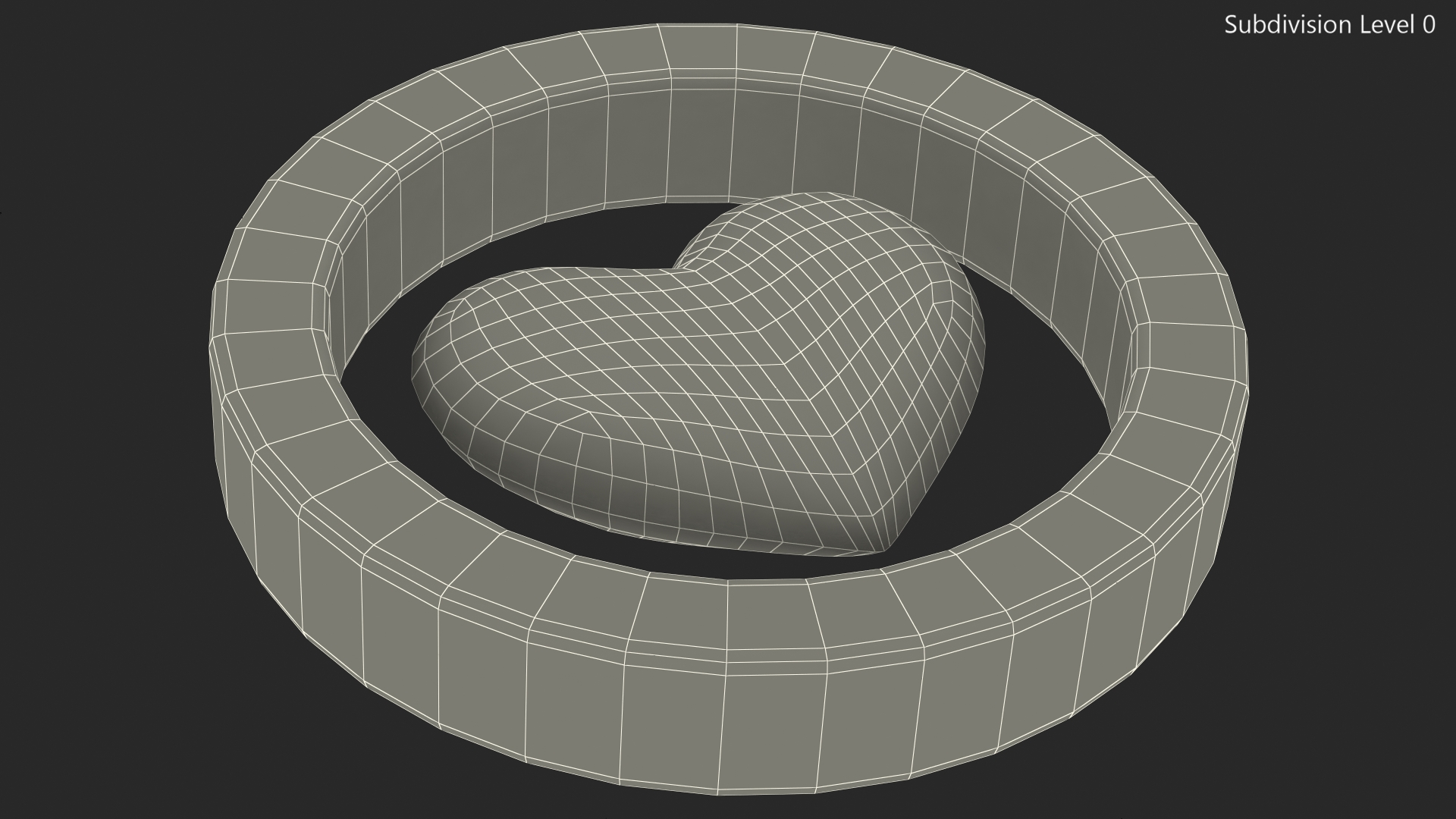 Red Heart in Circle 3D model