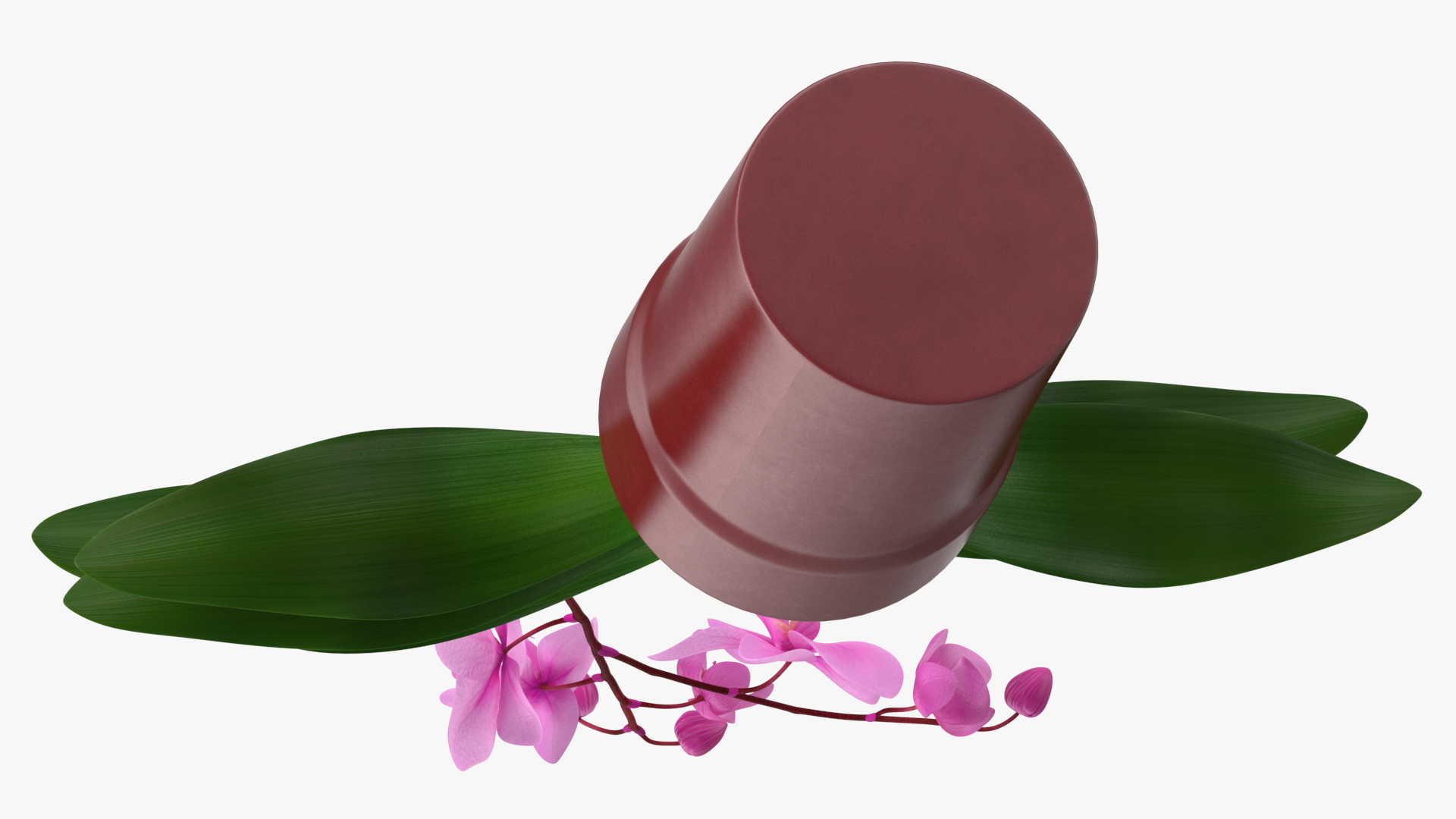 Pink Orchid in Red Pot 3D