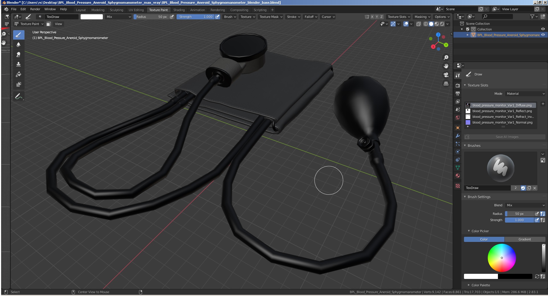 3D BPL Blood Pressure Aneroid Sphygmomanometer model