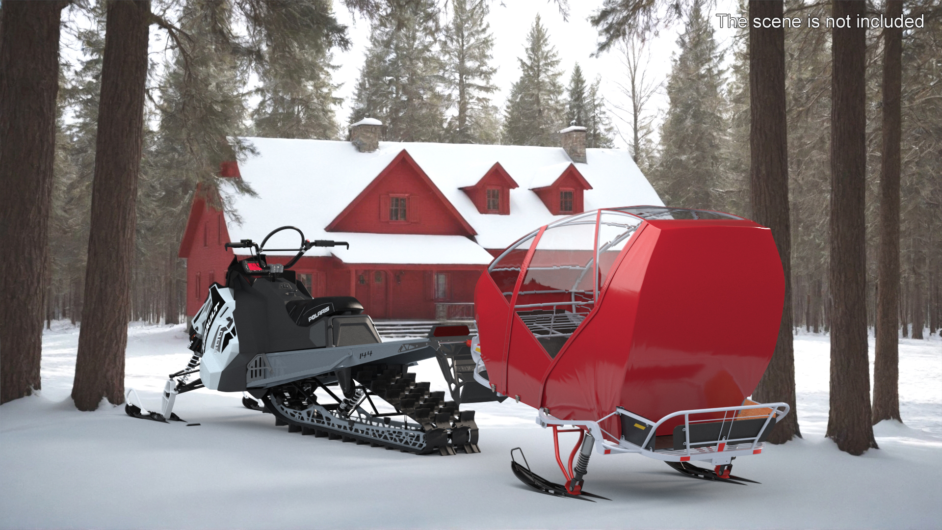 Snowmobile Carriage Trailer 3D