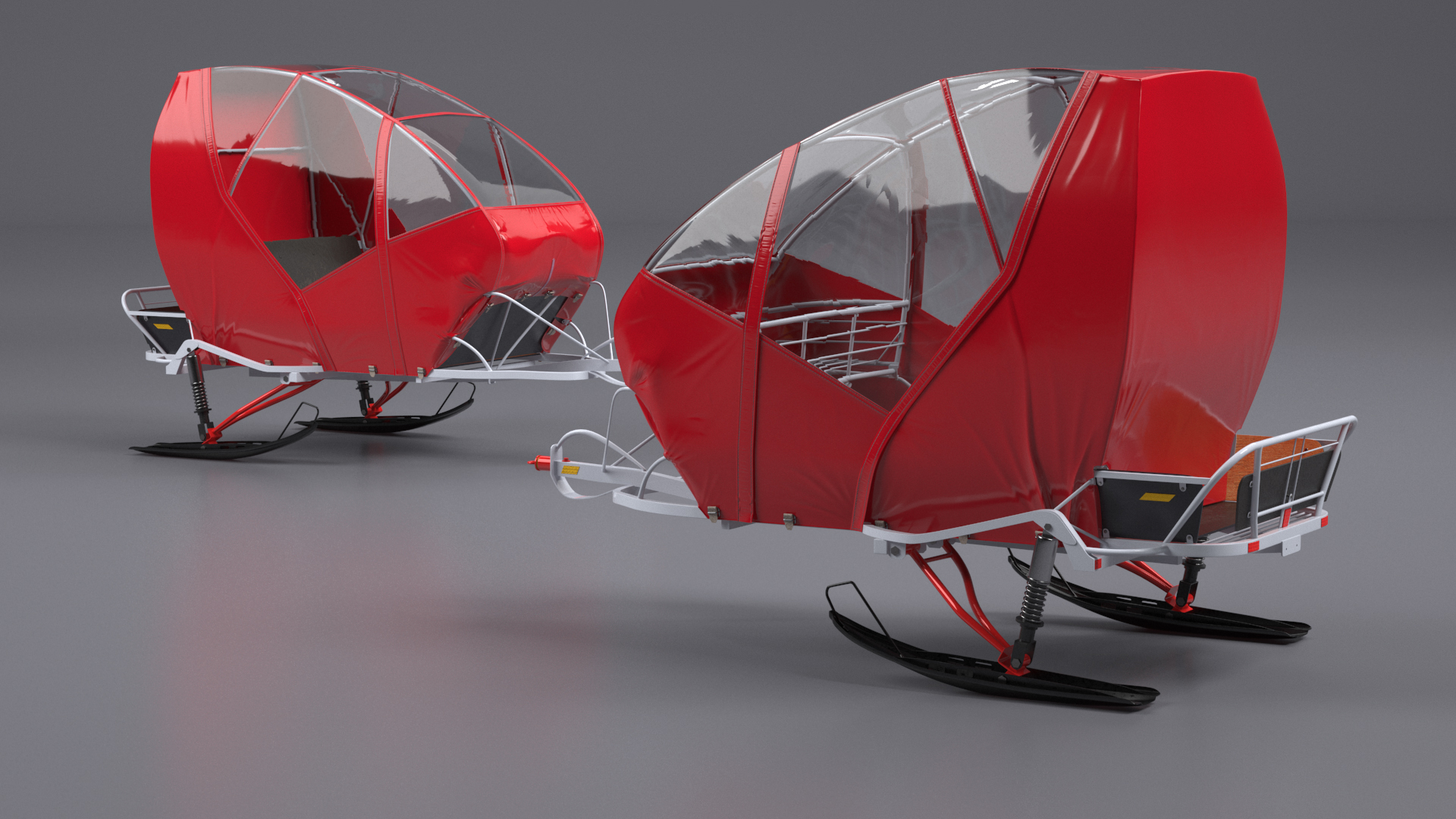 Snowmobile Carriage Trailer 3D