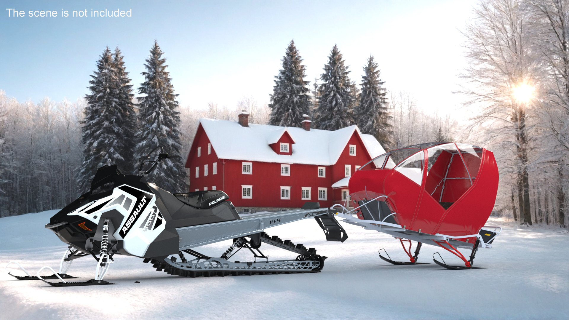Snowmobile Carriage Trailer 3D