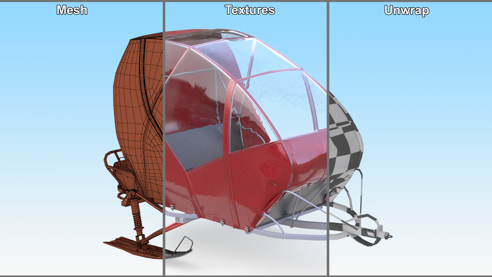 Snowmobile Carriage Trailer 3D