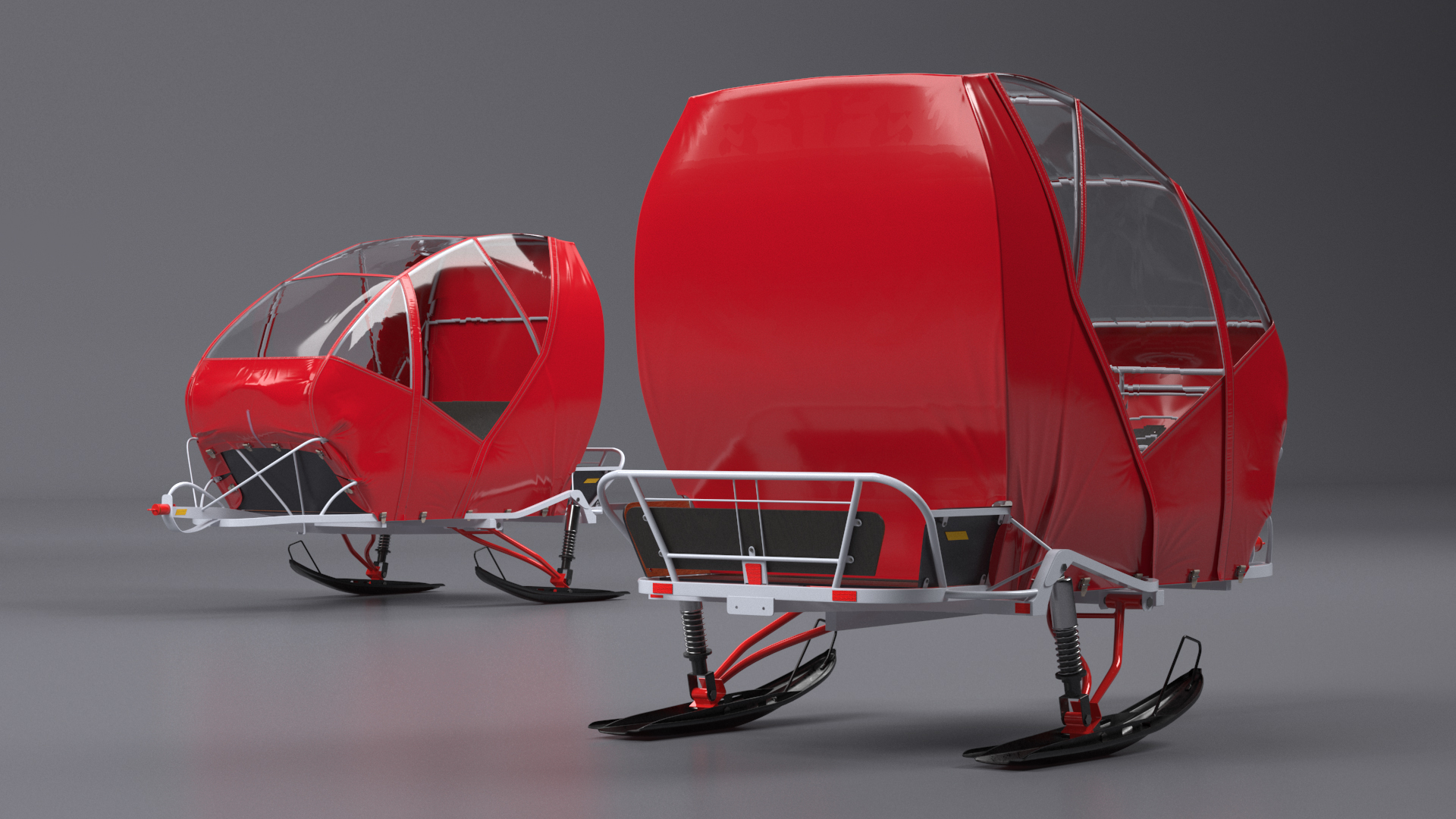 Snowmobile Carriage Trailer 3D