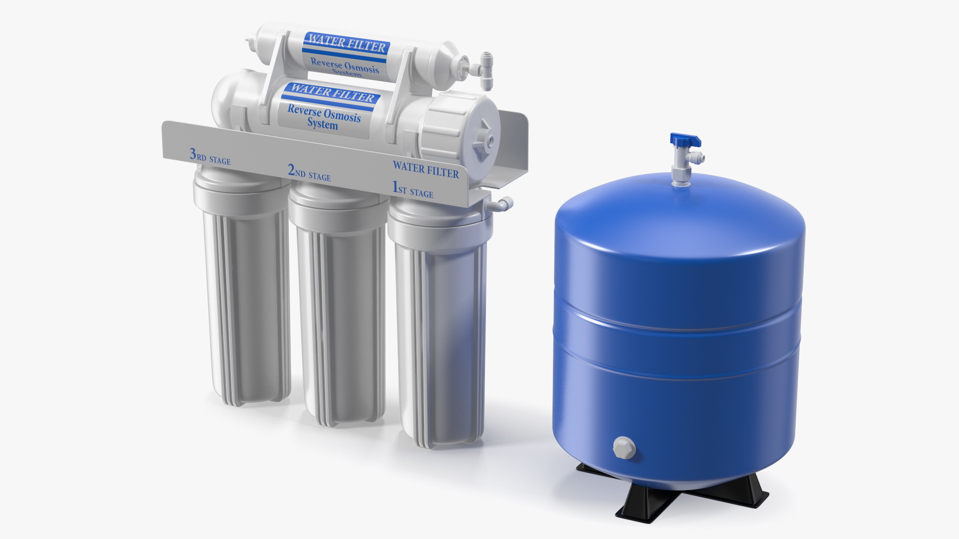 3D Reverse Osmosis Drinking Water Filtration System model
