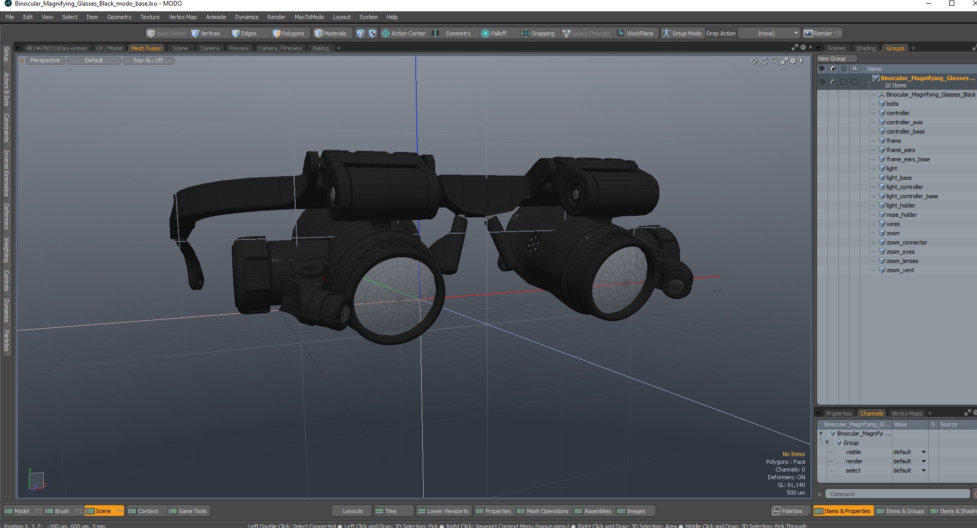 Binocular Magnifying Glasses Black 3D model