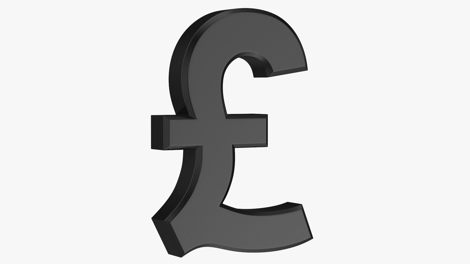 UK Pound Currency Symbol Plastic 3D