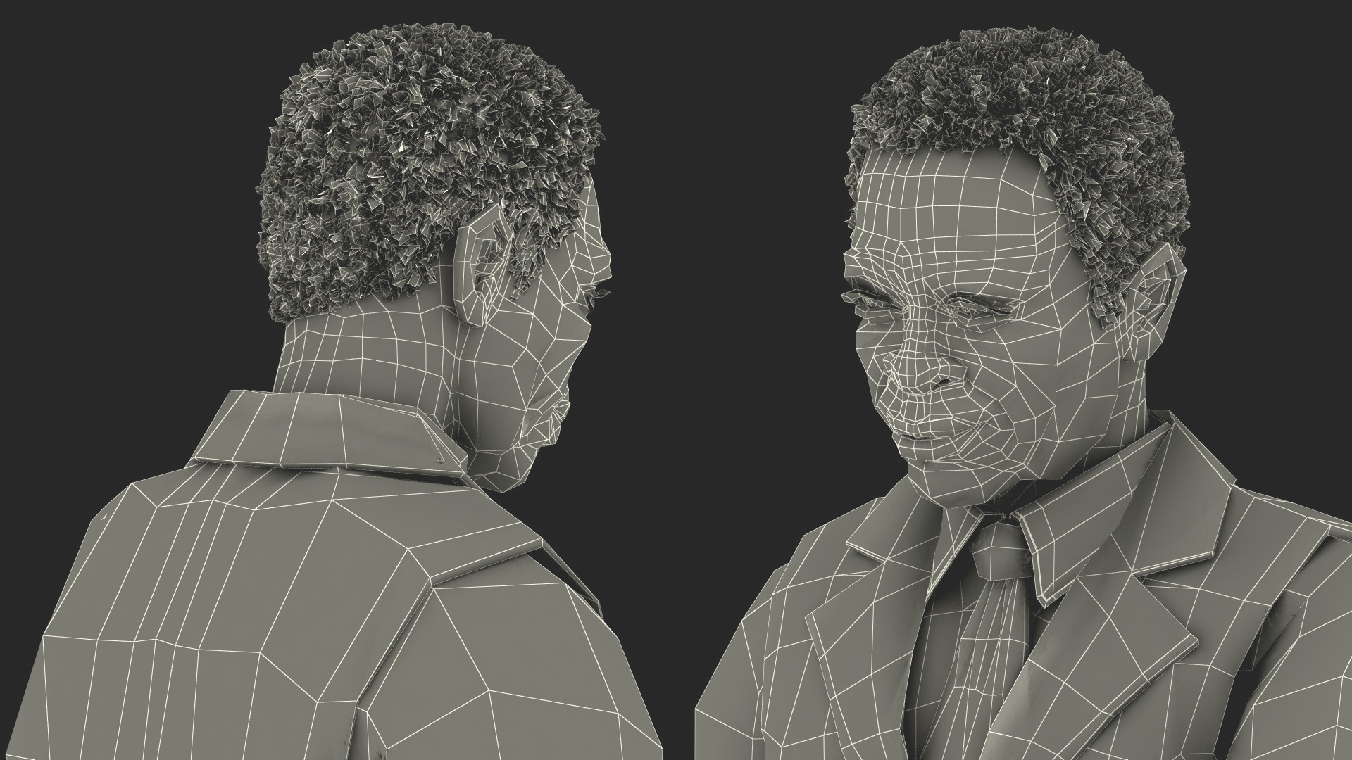 3D Afro American Old Gentleman Everyday Style Standing
