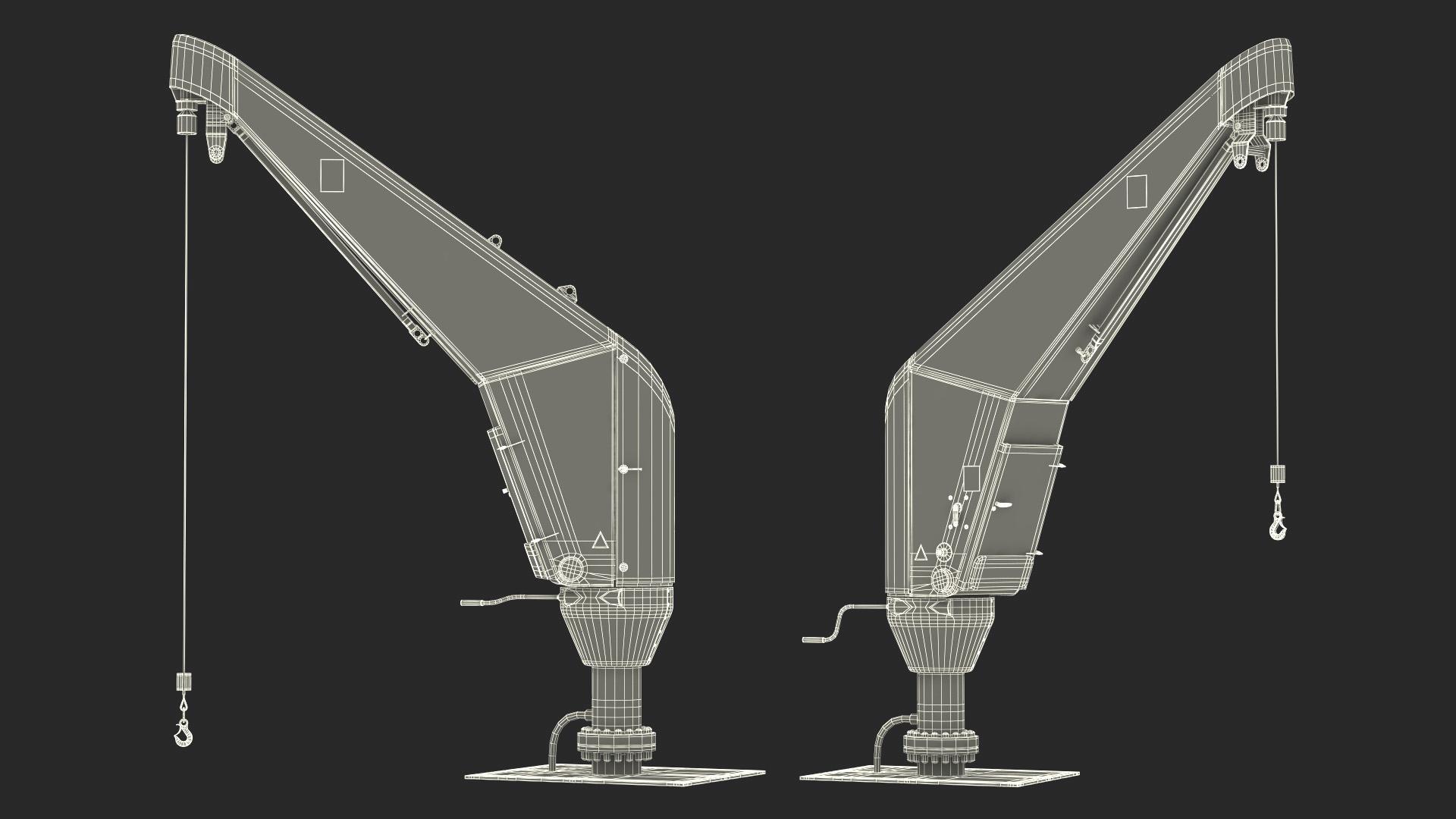 3D Seasight Davits Crane for Wind Farms Rigged model