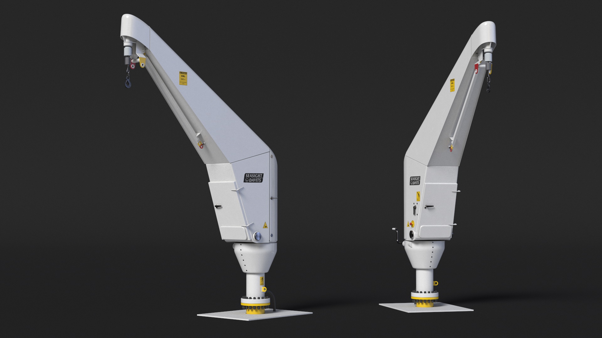 3D Seasight Davits Crane for Wind Farms Rigged model