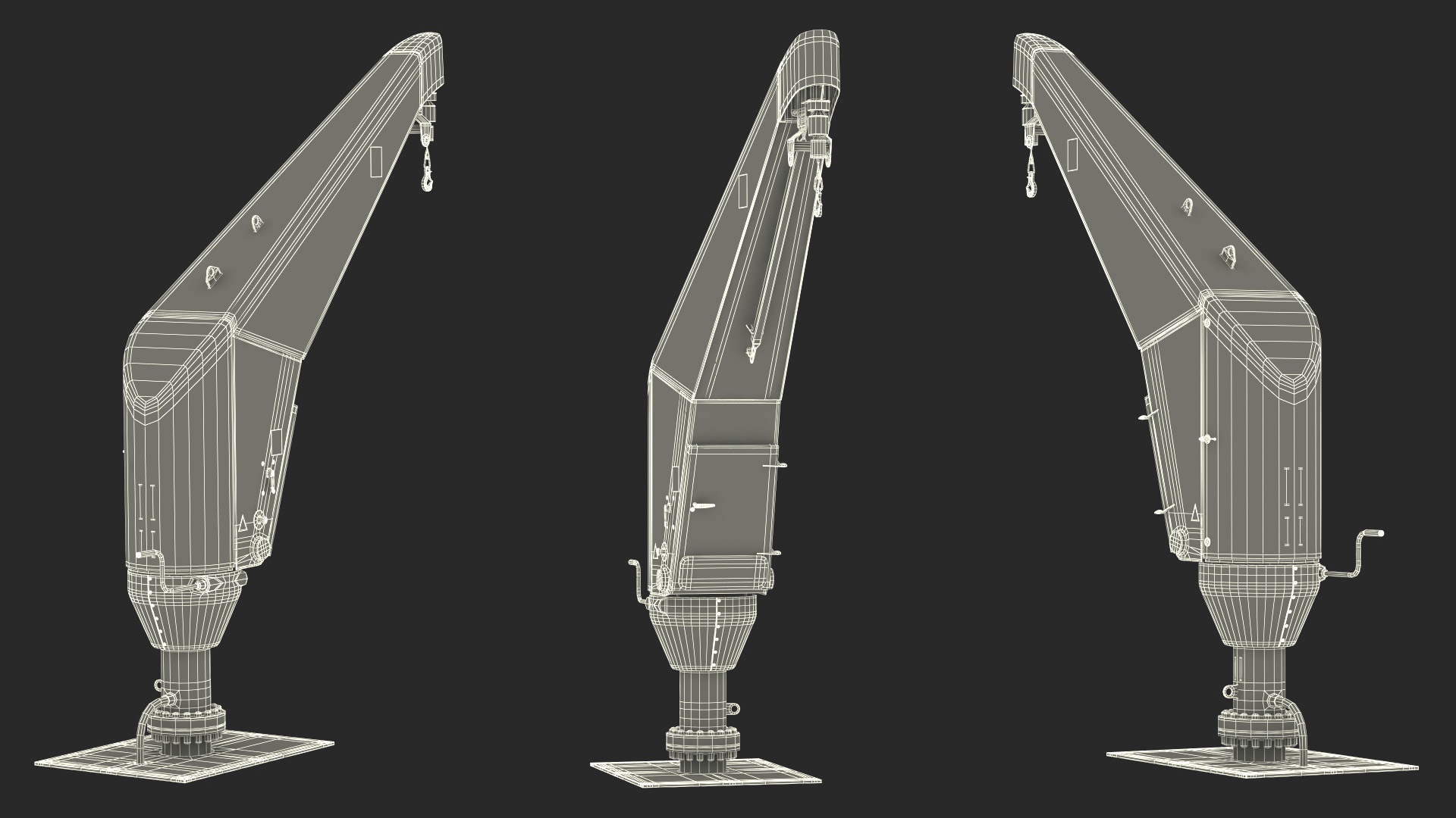 3D Seasight Davits Crane for Wind Farms Rigged model