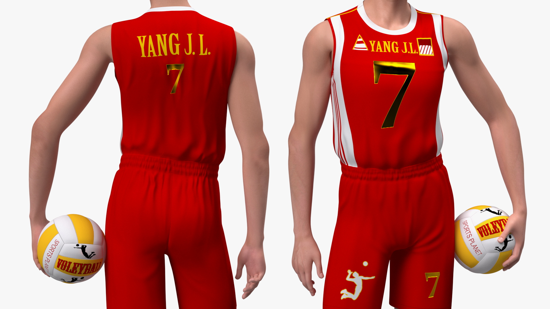 3D model Chinese Volleyball Player