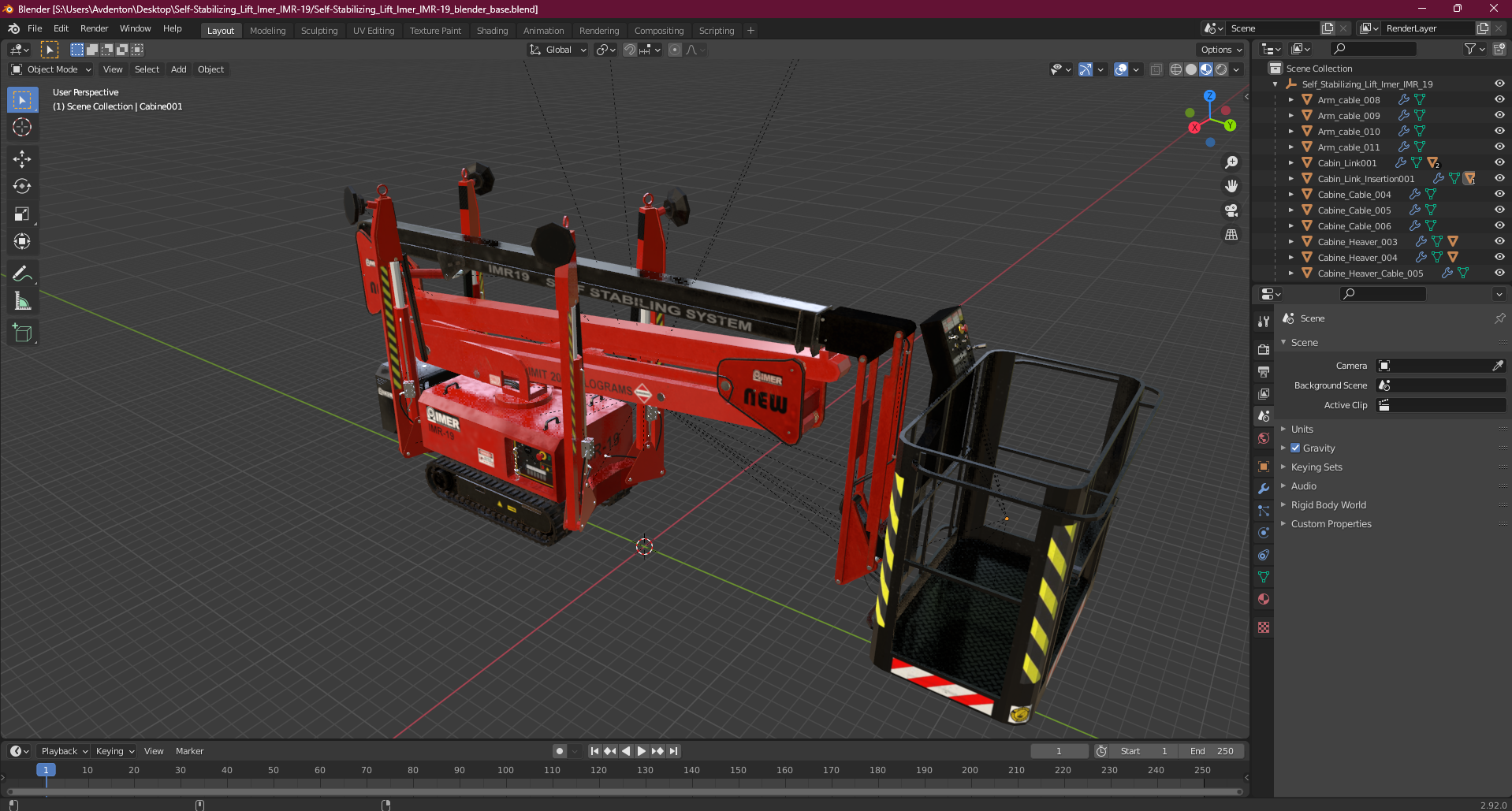 3D Self-Stabilizing Lift Imer IMR-19 model