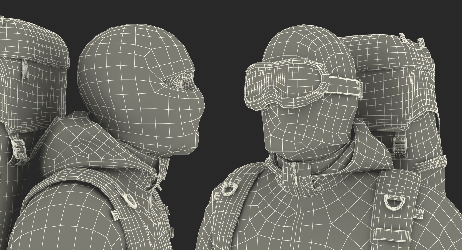 Man Traveler with Backpack Walking Pose 3D model