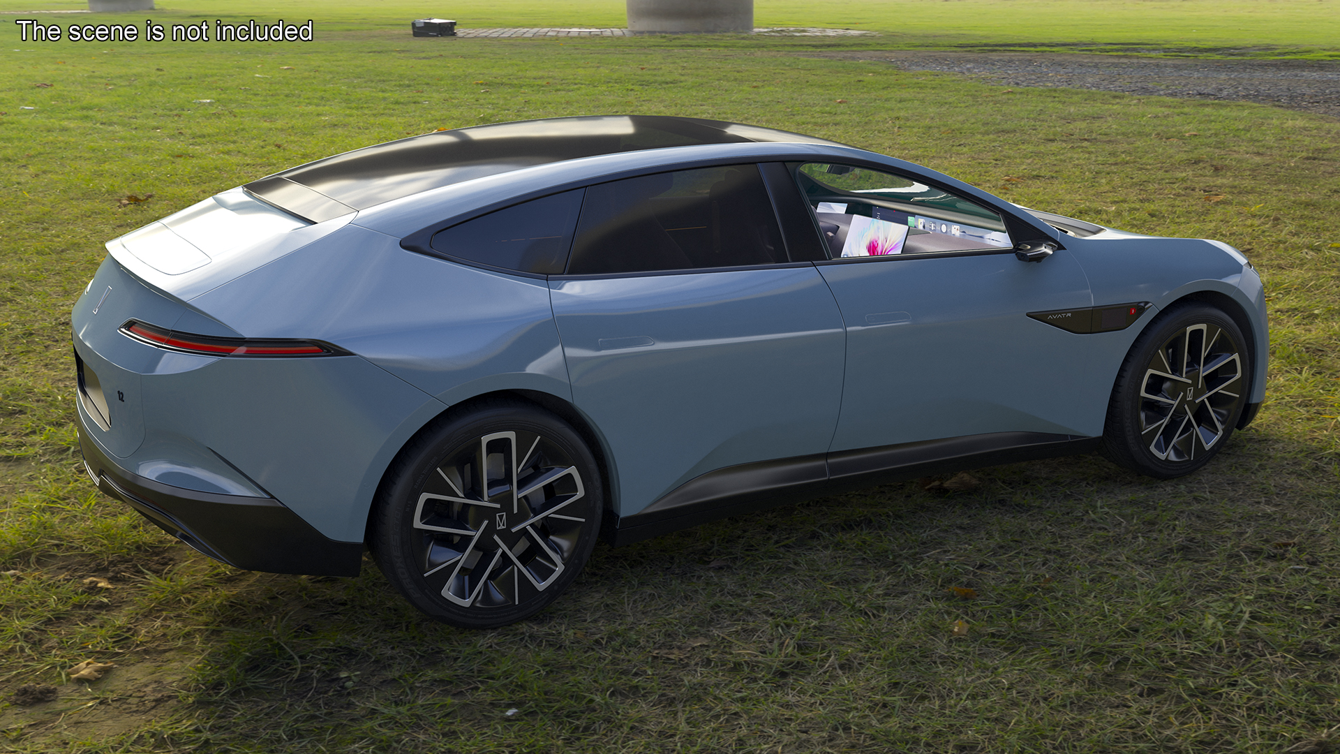 Avatr 12 EV Blue Color Rigged 3D model