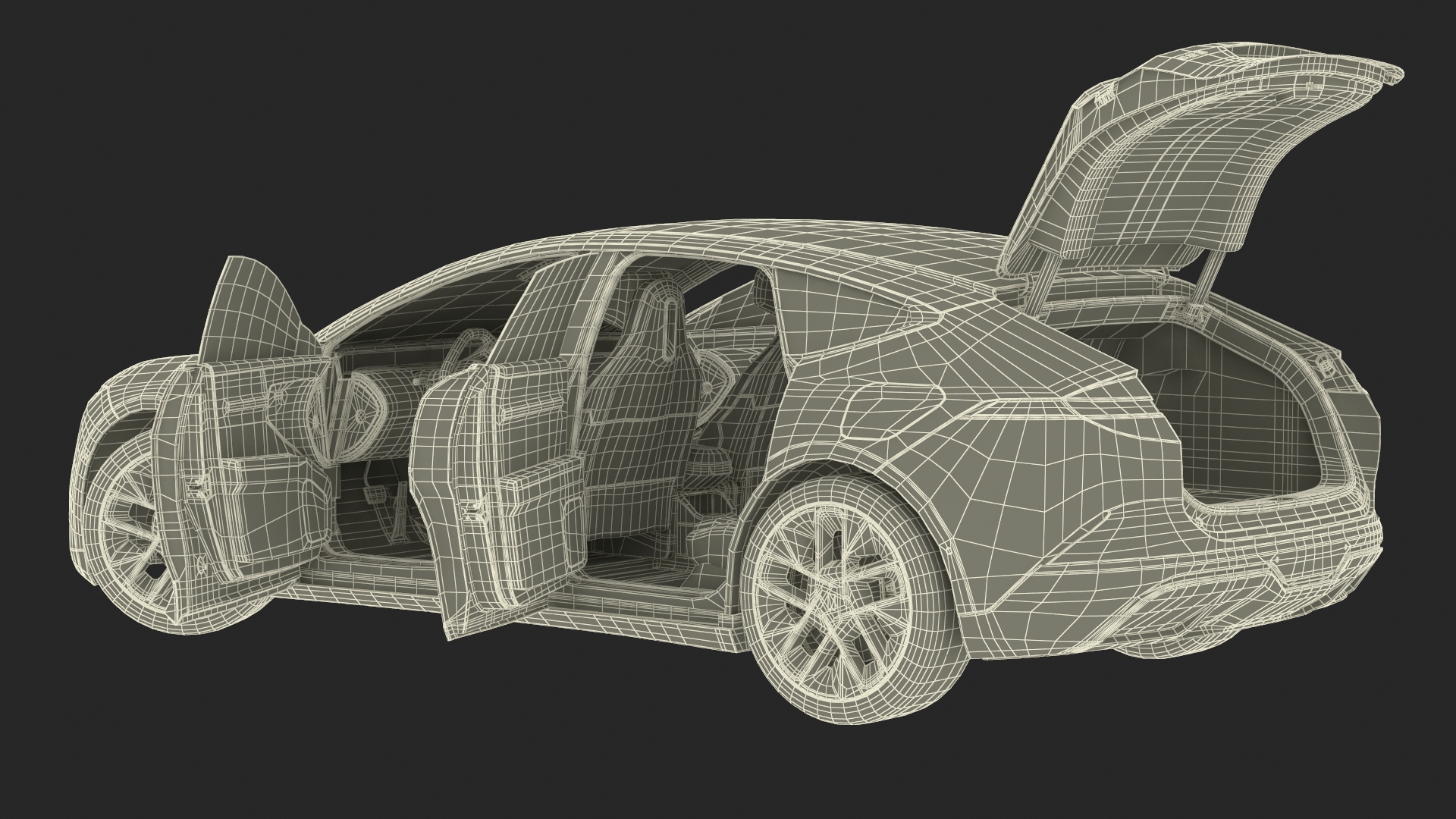 Avatr 12 EV Blue Color Rigged 3D model