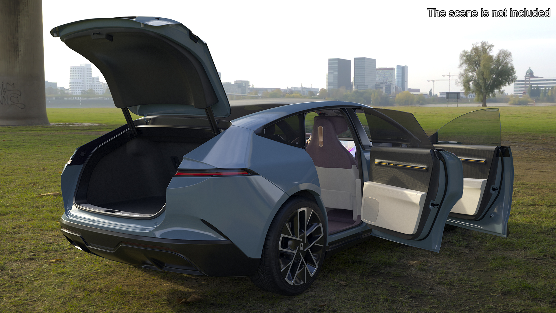 Avatr 12 EV Blue Color Rigged 3D model