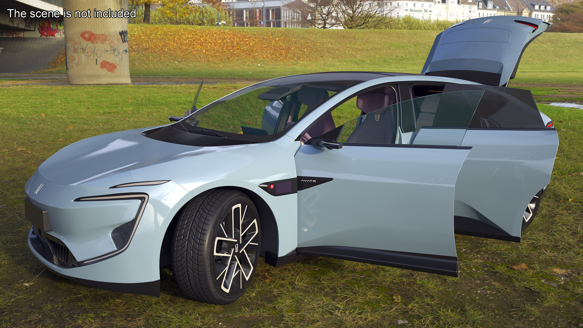 Avatr 12 EV Blue Color Rigged 3D model