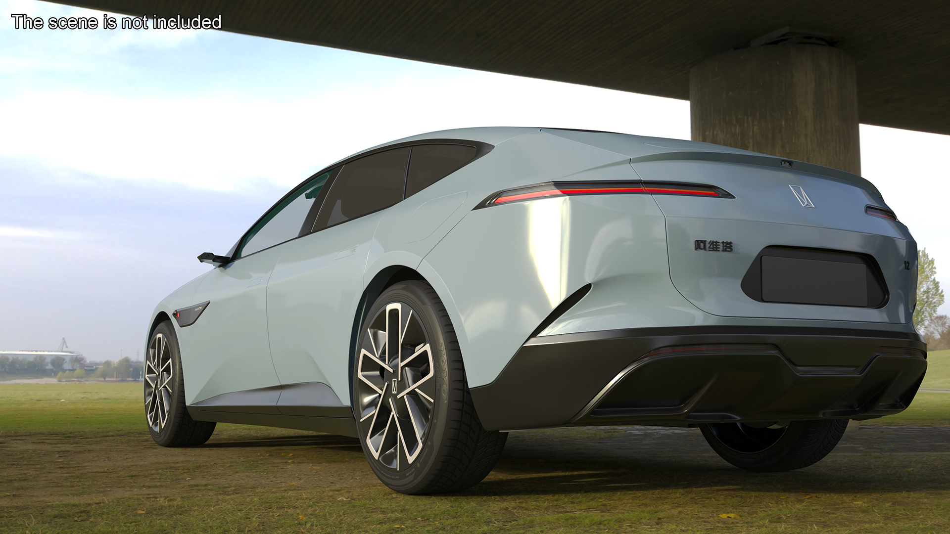 Avatr 12 EV Blue Color Rigged 3D model