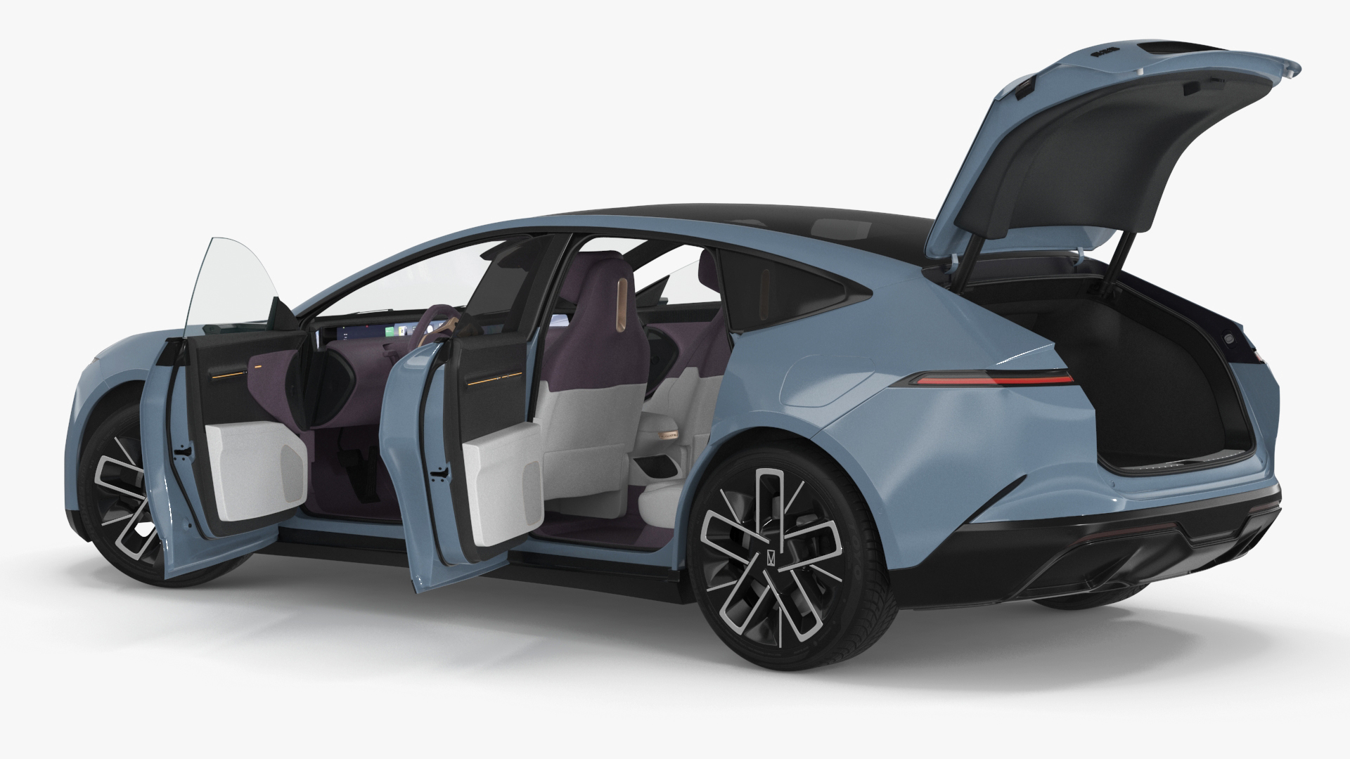 Avatr 12 EV Blue Color Rigged 3D model