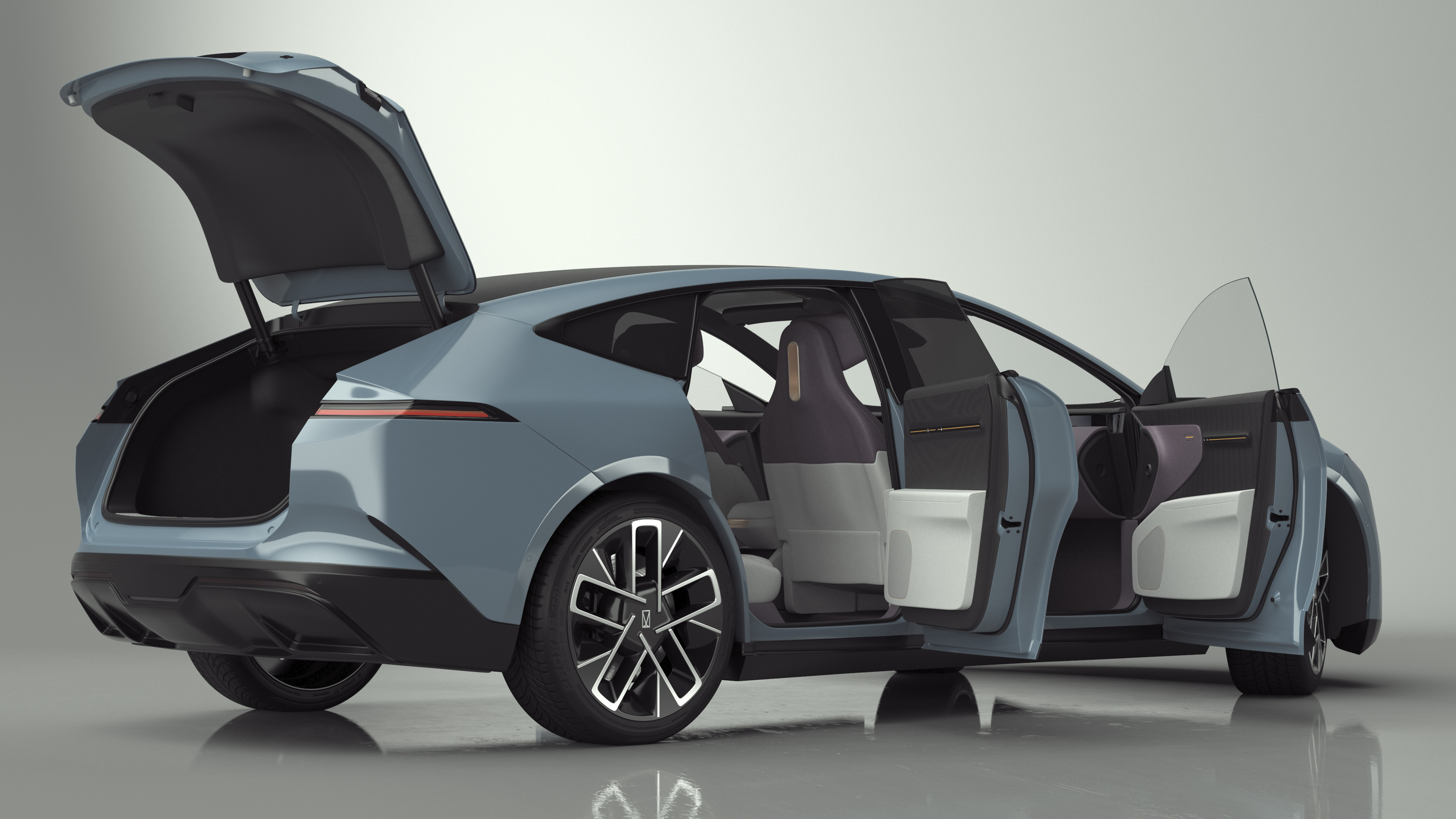 Avatr 12 EV Blue Color Rigged 3D model