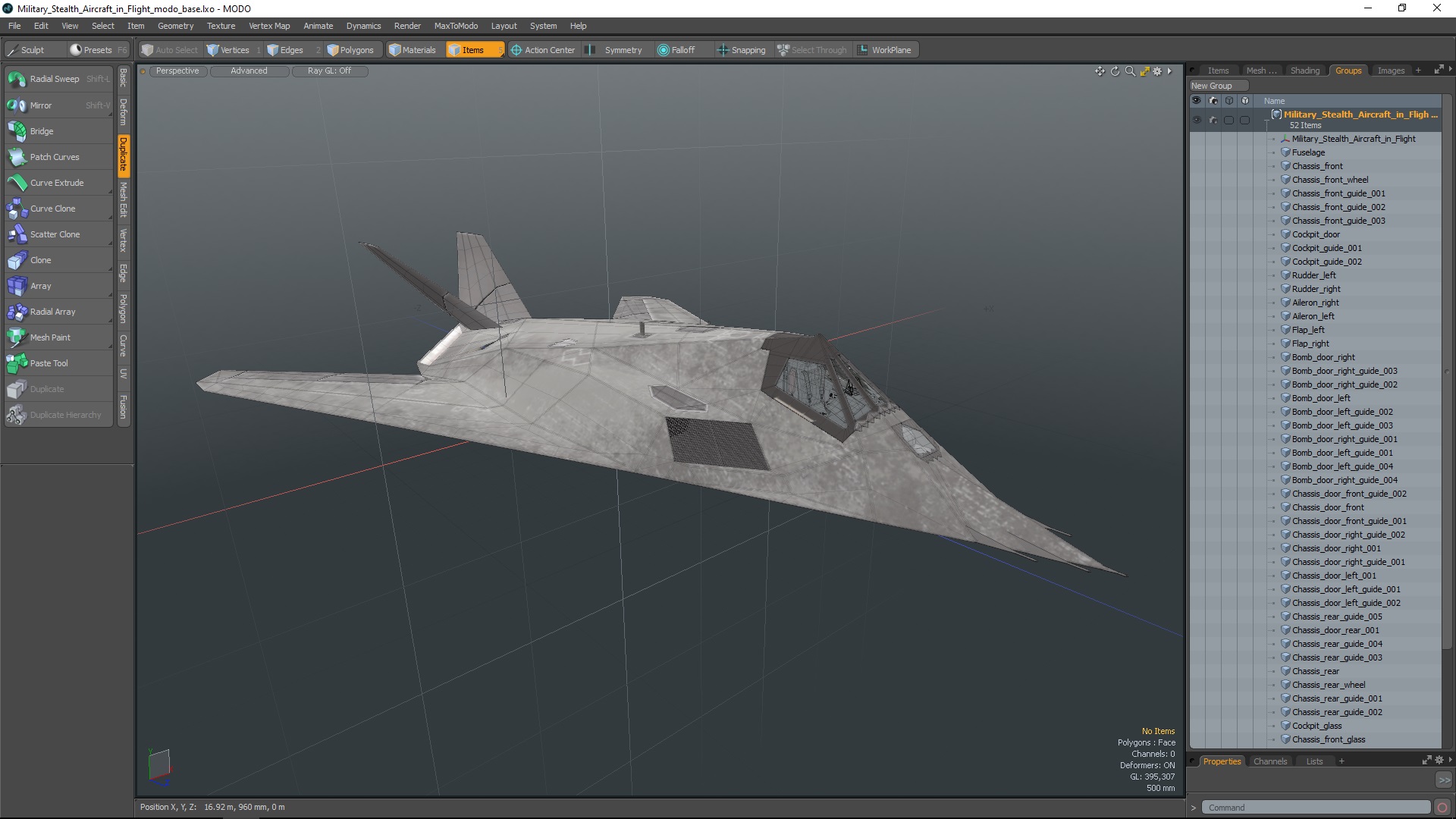 3D model Military Stealth Aircraft in Flight