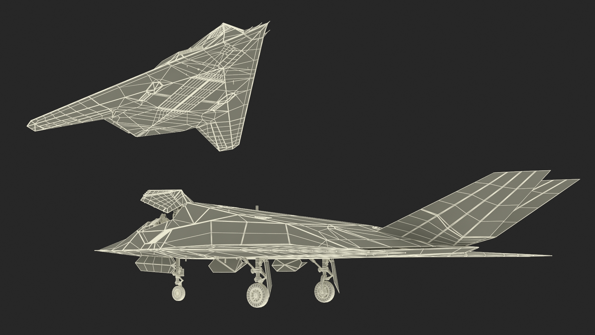 3D model Military Stealth Aircraft in Flight