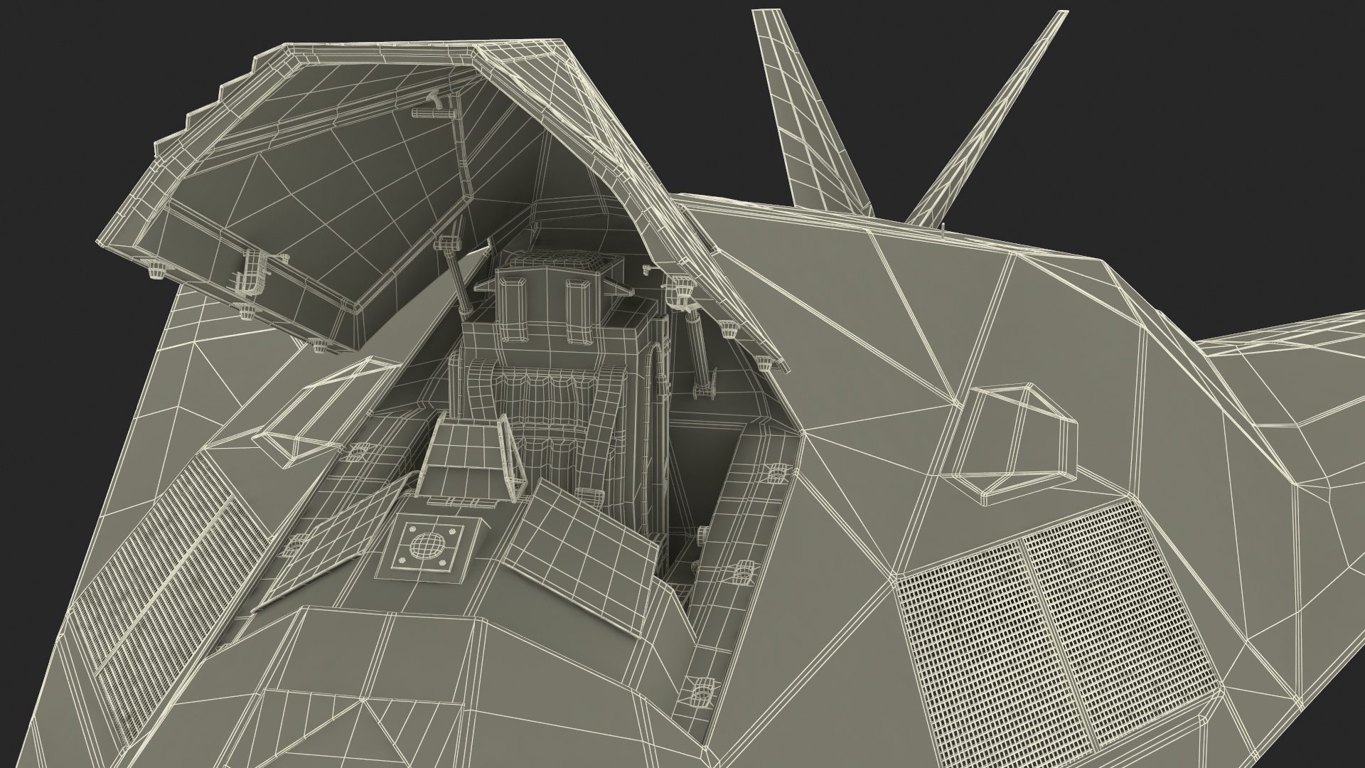 3D model Military Stealth Aircraft in Flight